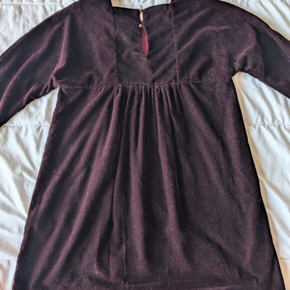 Zara Girls velvet dress with gold sequin Size: 13/14 - Picture 4 of 8